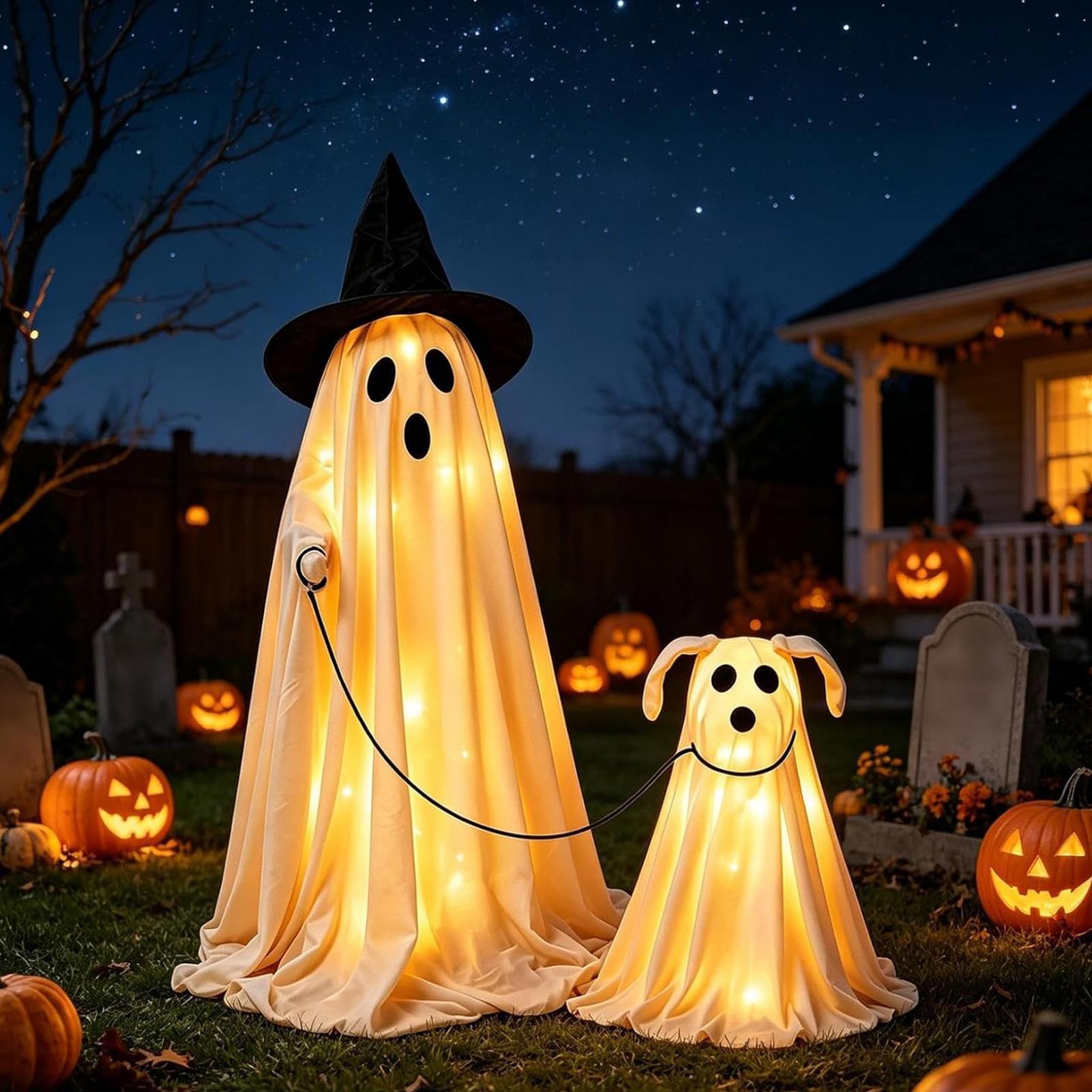 LED Lighted Ghost Dog Set Warm - Outdoor Lighting Effects 评论和价格