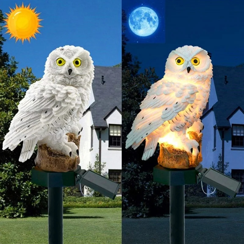 Solar Owl Statue Garden Light  - Outdoor Lighting Ip65 评论和价格