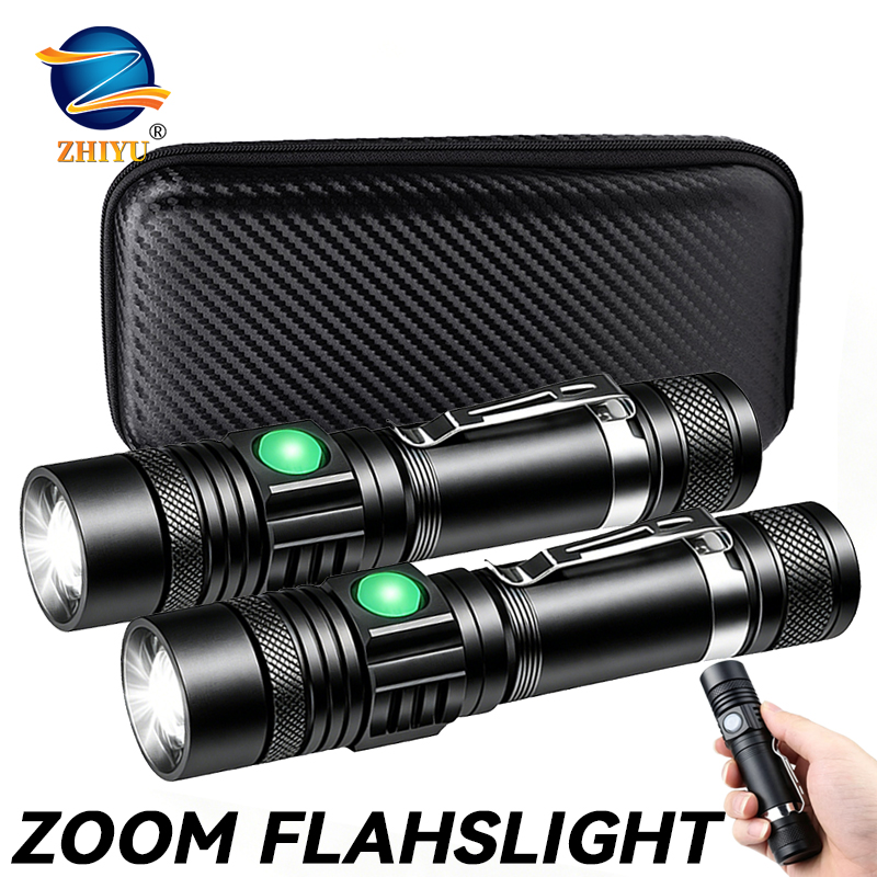 T6 LED Rechargeable Flashlight - Outdoor Lighting Black 评论和价格