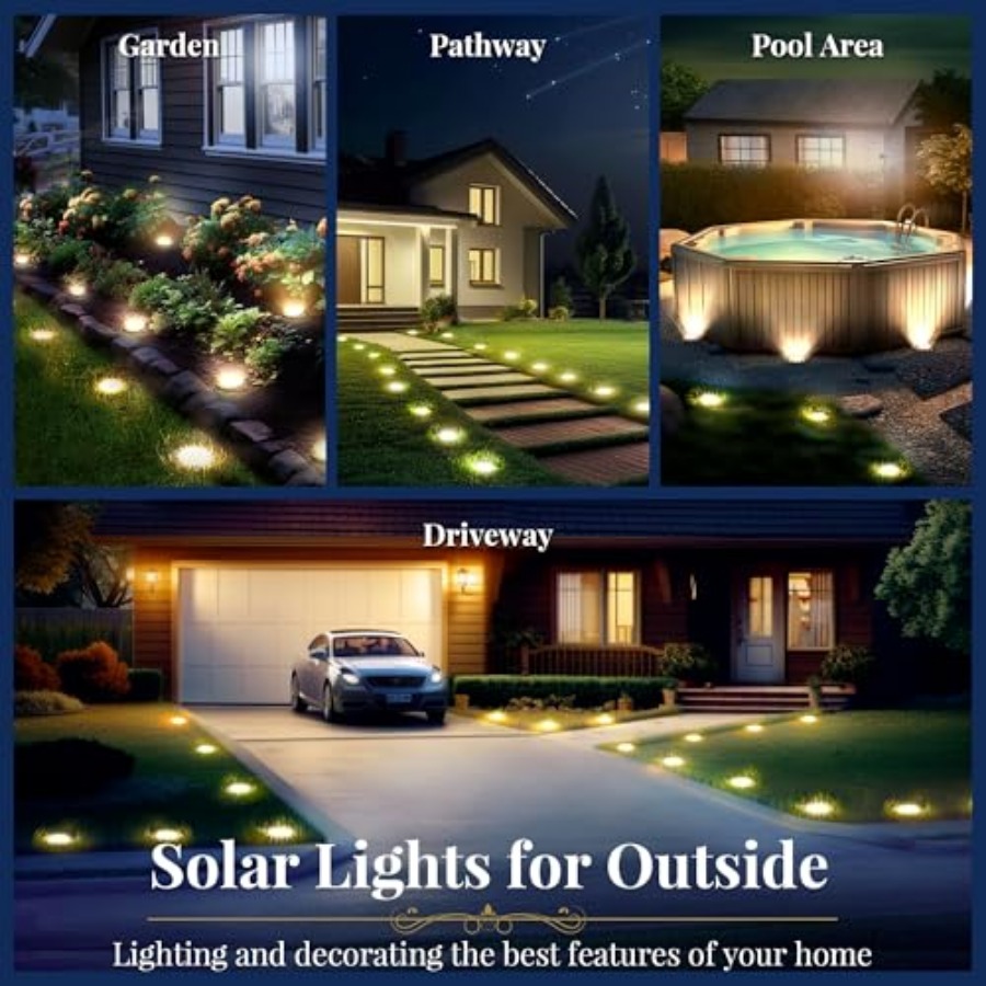 Solar Ground Lights Solar Ligh - Outdoor Lighting Waterproof 评论和价格